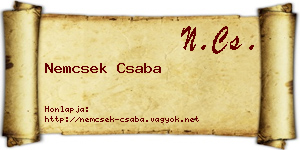 Nemcsek Csaba névjegykártya